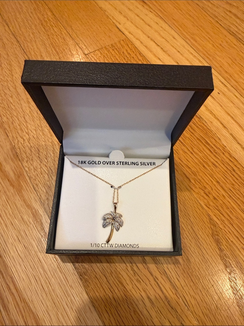 18K Gold Over Sterling Silver Palm Tree Pendant Necklace